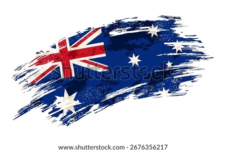 Australian flag grunge brushstroke texture background. Vector illustration.