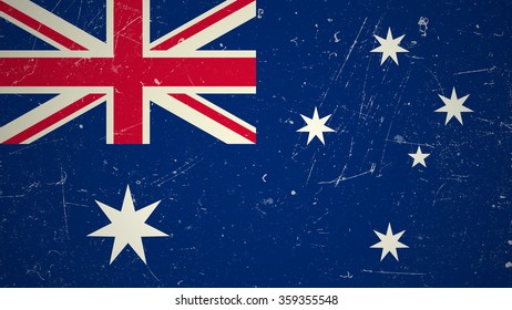 Australian flag with grunge texture. Vector illustration.