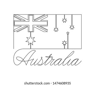 Australian Flag Handwritten Inscription Australia Continuous Stock ...