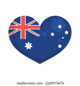 bandera australiana en icono cardíaco