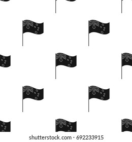 Australian flag icon in black style isolated on white background. Australia symbol stock vector illustration.