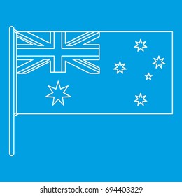 Australian flag icon blue outline style isolated vector illustration. Thin line sign