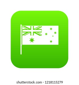 Australian flag icon digital green for any design isolated on white vector illustration