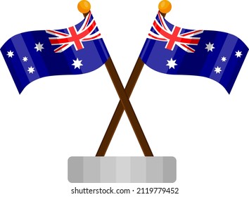 Australian flag, illustration, vector on a white background.