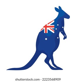 australian flag in kangaroo icon