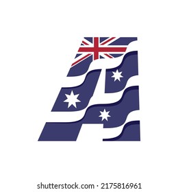 Australian Flag Logo Design Vector Template Stock Vector (Royalty Free ...