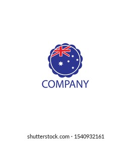 Australian flag logo design with white background.