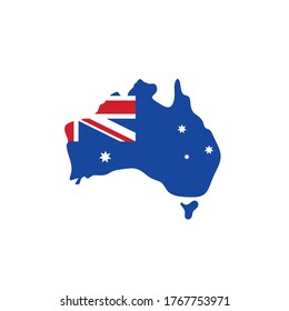 Australian Flag Map Concept Vector Icon Illustration Design Template