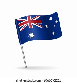 Australian Flag Map Pointer Layout. Vector Illustration.