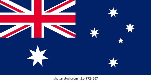 Australian Flag. Official national flag of the Commonwealth of Australia, a sovereign country on the Australian continent, island of Tasmania and many smaller islands. Flat icon. Texture map. Vector