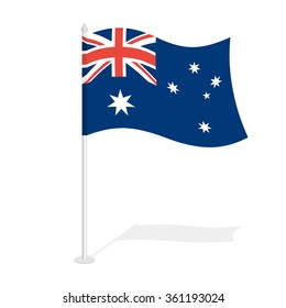  Australian flag on white background. Developing State banner of Australia. 