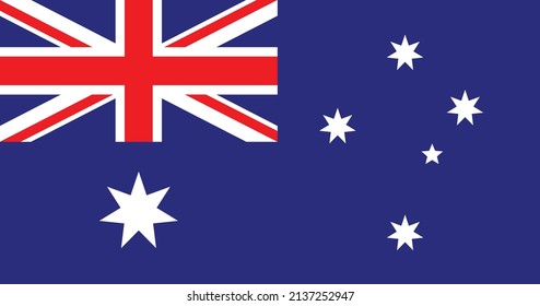 The Australian flag with original RGB color vector illustration design