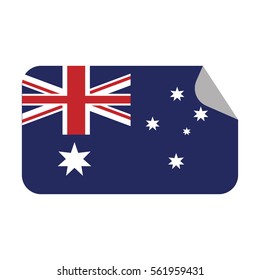 australian flag patrotic country sticker vector illustration eps 10