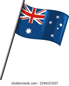 Bandera australiana con ilustración de palo