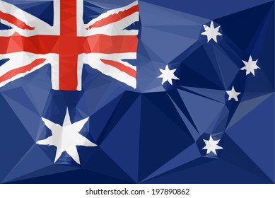 Australian Flag - Polygonal shapes. Vector illustration