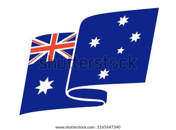 Australian Flag Red White Stripes Crossed Stock Vector Royalty