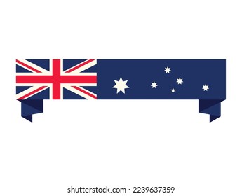 australian flag ribbon frame icon