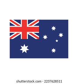 Australian flag sign. Australia day. National symbol - Australian Blue Ensign. National flag and state ensign for Australia. 