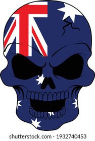 Vector australiano del cráneo de bandera
