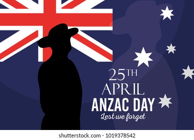 australian flag soldier poster anzac day lest we forget