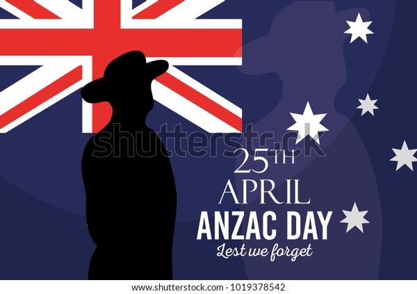 Australian Flag Soldier Poster Anzac Day Stock Vector (Royalty Free ...