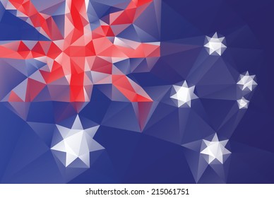 Australian flag - triangular polygonal pattern