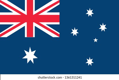 Australian flag vector icon illustration, flat design. Official label. Vector illustration