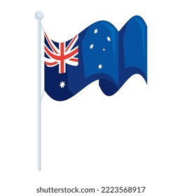 australian flag waving in pole