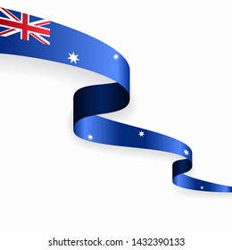 Australian flag wavy abstract background. Vector illustration.