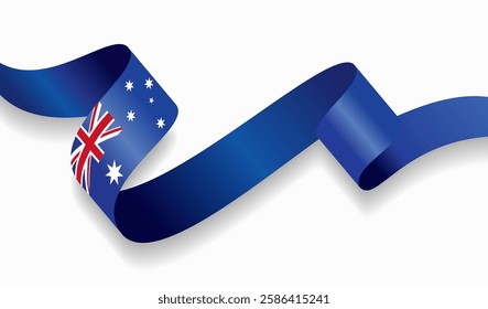 Australian flag wavy abstract background. Vector illustration.