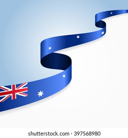 Australian flag wavy abstract background. Vector illustration.