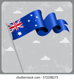 Australian flag wavy abstract background. Vector illustration.