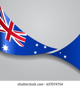 Australian flag wavy abstract background. Vector illustration.