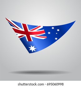 Australian flag wavy abstract background. Vector illustration.