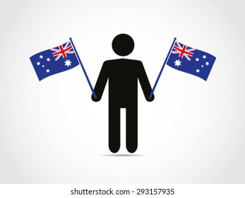 Australian With Flags