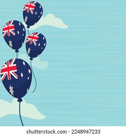 australian flags in balloons floating