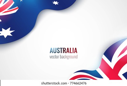 Australian flags isolated on white. Australia day abstract background. Vector illustration