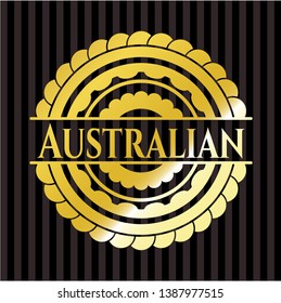 Australian golden badge or emblem. Vector Illustration. Detailed.