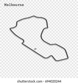 Australian Grand Prix Race Track. Circuit For Motorsport And Autosport. Vector Illustration. Melbourne Grand Prix Circuit, Melbourne