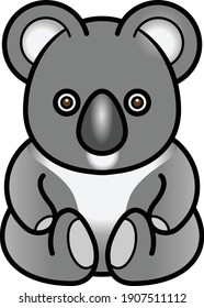 An Australian gray koala sitting down teddy bear style.