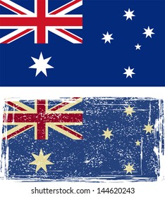 the Australian grunge flag. Vector illustration.