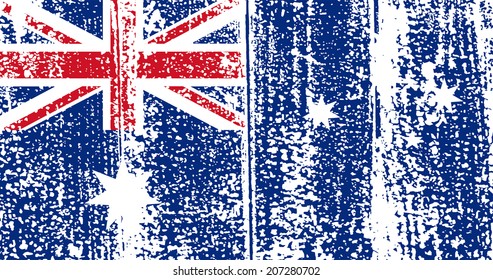 Australian grunge flag. Vector illustration. Grunge effect can be cleaned easily.
