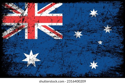 Australian grunge flag. Vector illustration. Grunge effect can be cleaned easily.