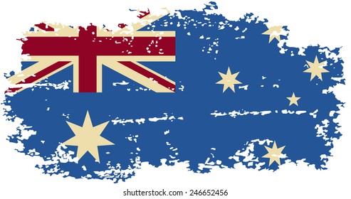 Australian grunge flag. Vector illustration. Grunge effect can be cleaned easily.