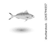 Australian herring fish with stipple effect in black and white