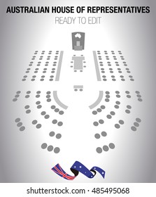 Australian House of Representatives. Editable Seats. Perspective. Infographic scheme.