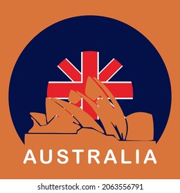 Australian Iconic Building on the Flag 
