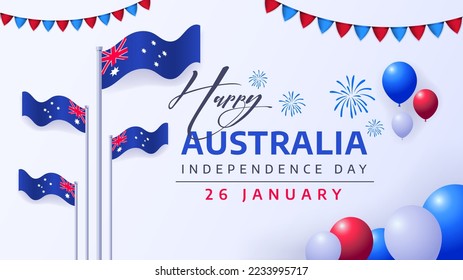 australian independence day celebration design. January 26th. known as Founding Day, Survival Day, Colonial Day. First Fleet landing
