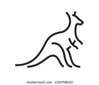 Australian kangaroo linear icon vector illustration