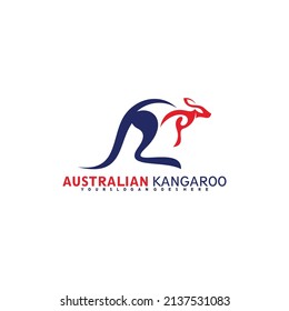 australian kangaroo logo vector illustration abstract design